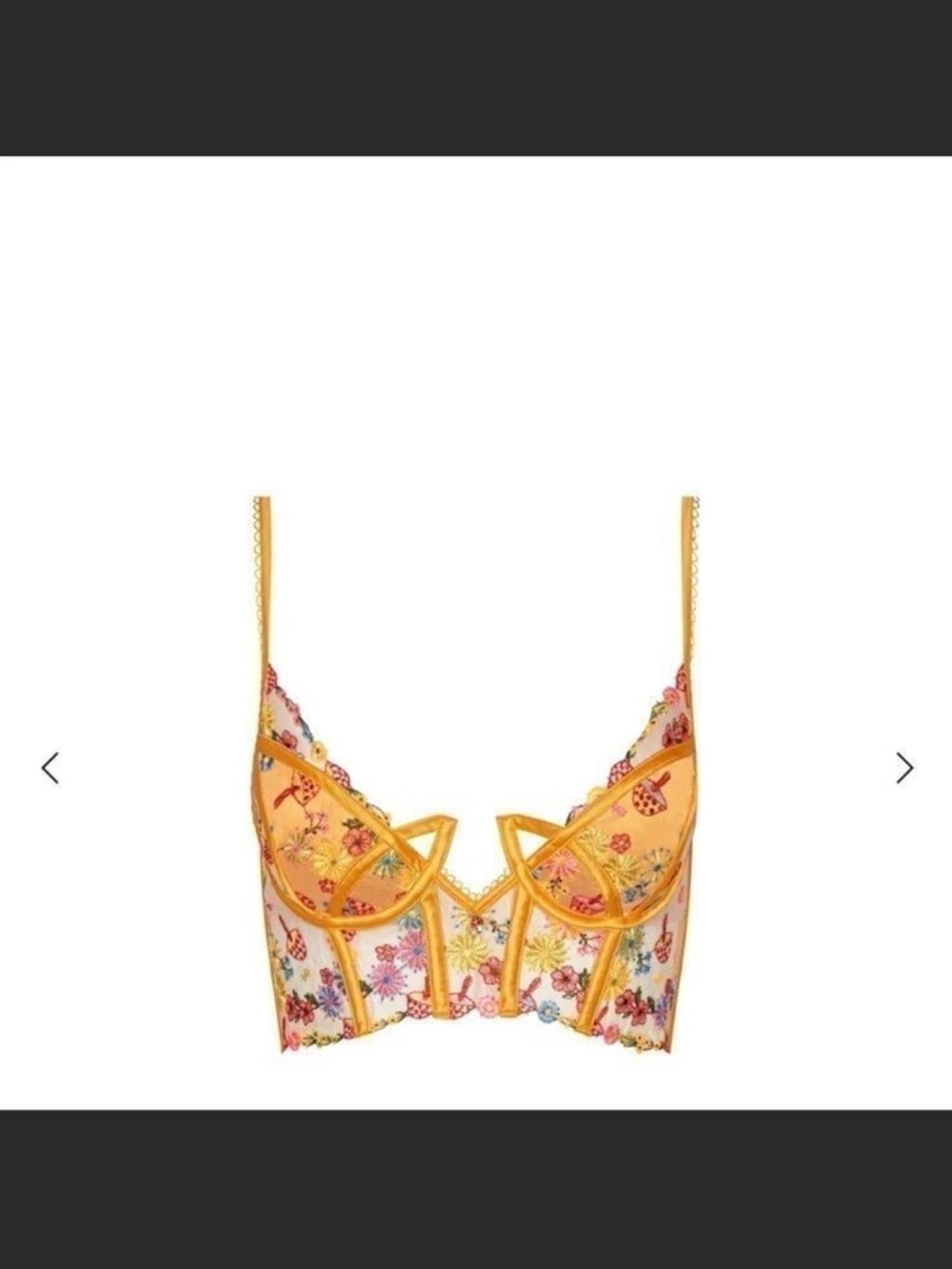 For Love & Lemons Meadow Embroidered Floral Longline Bra